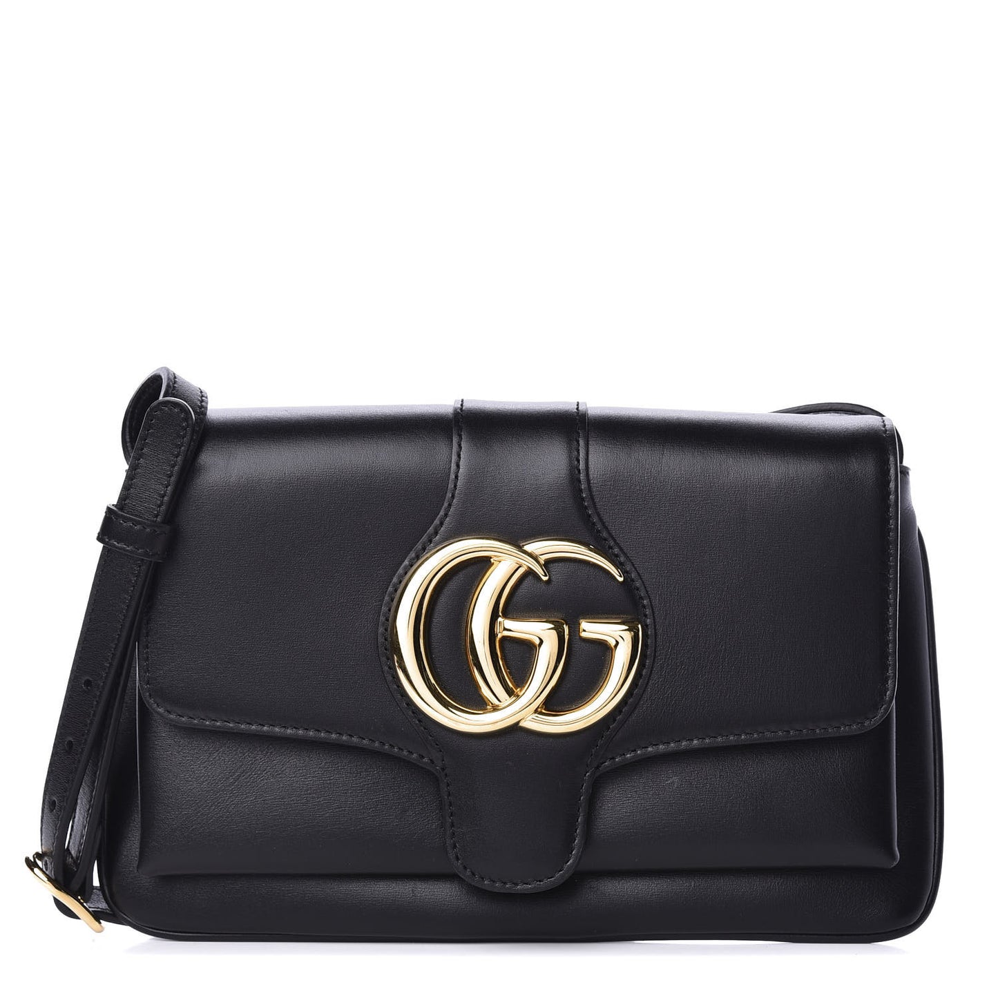 Vitello Palmellato Lux Small Arli Flap Shoulder Bag Black