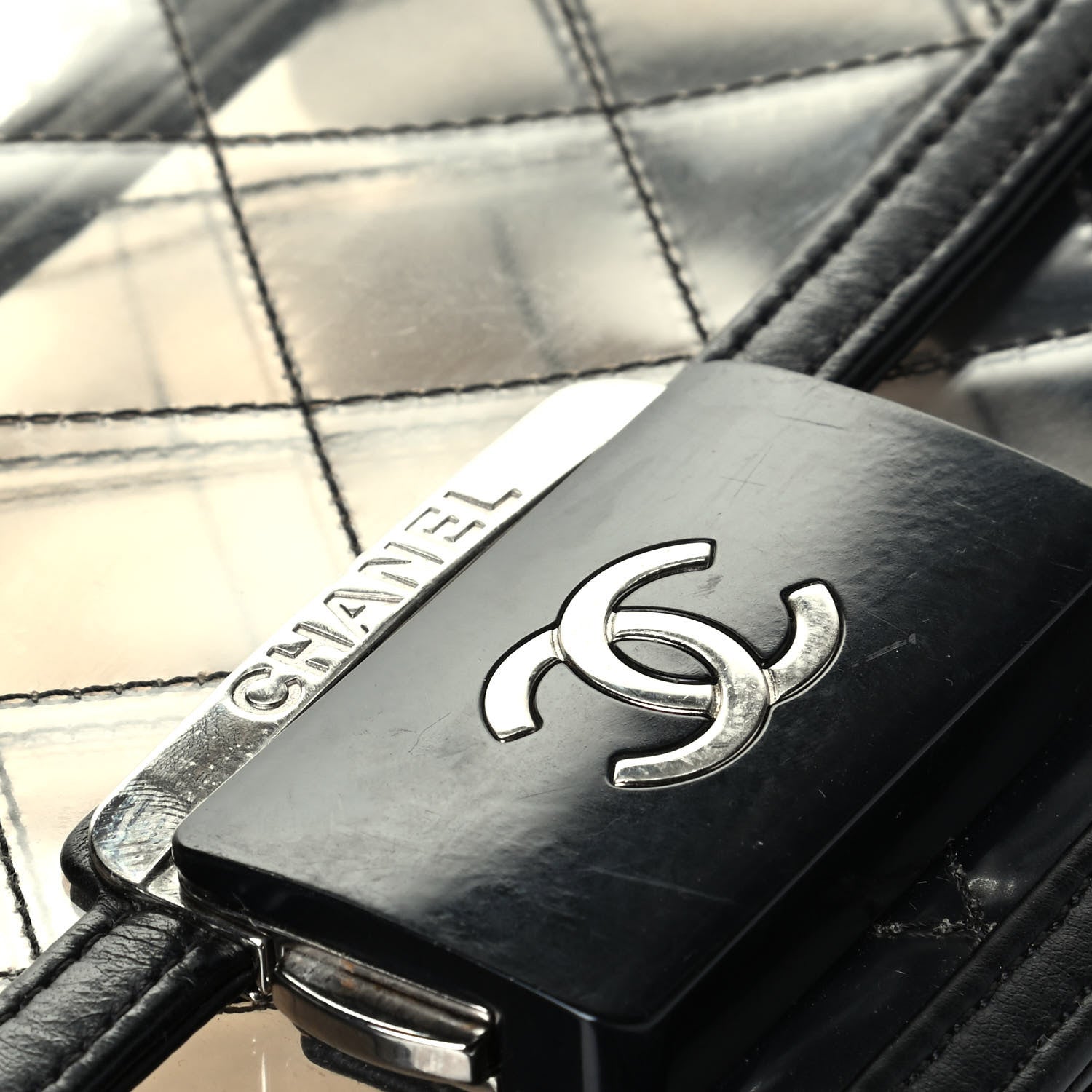 Chanel PVC Lambskin Quilted Mini Beauty Lock Flap Black 5 of 7