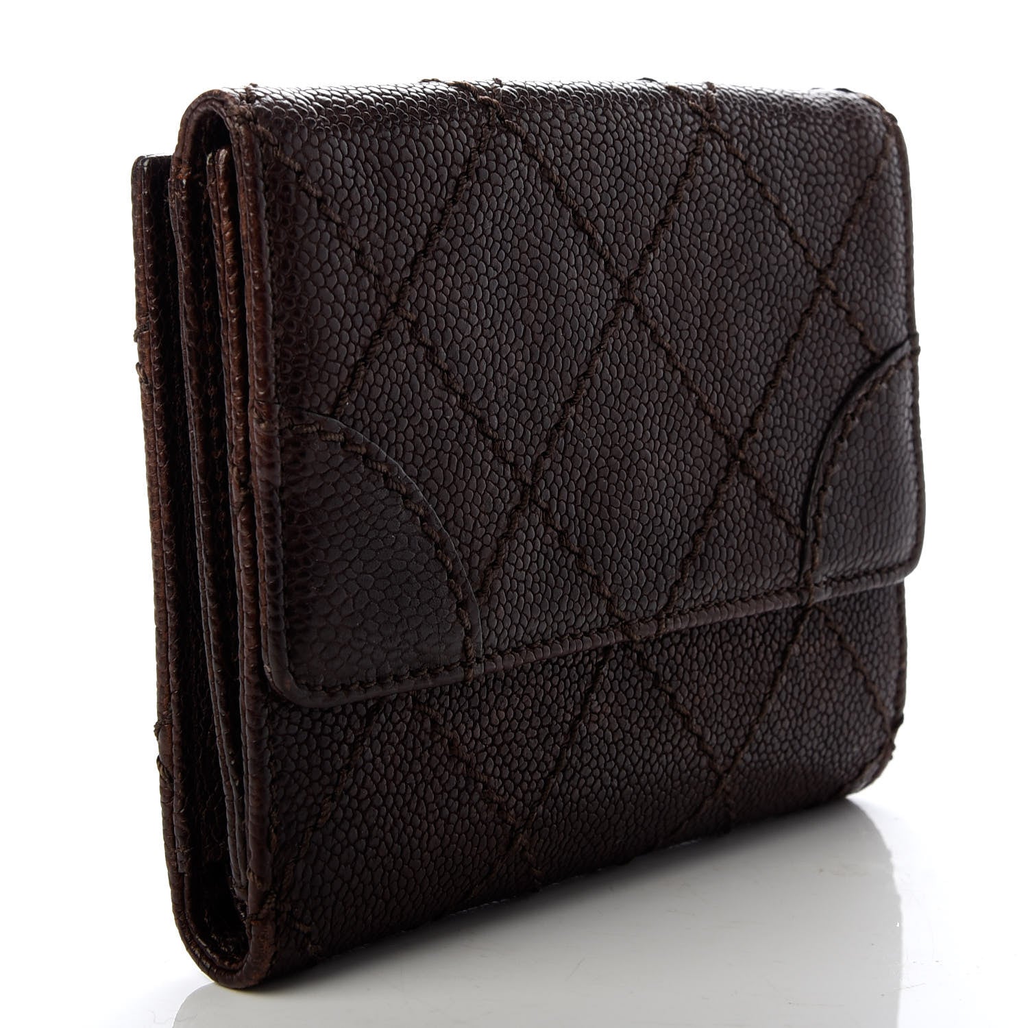 Chanel Caviar Wallet Dark Brown 3 of 8