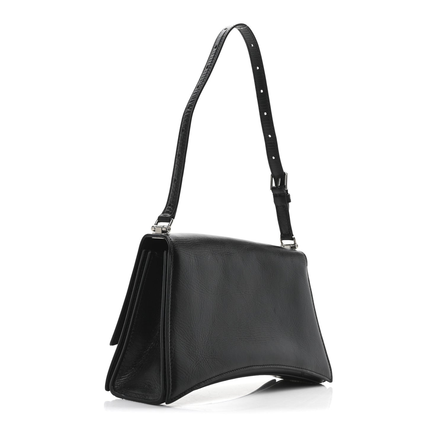 Paper Calfskin Small Crush Sling Bag Black