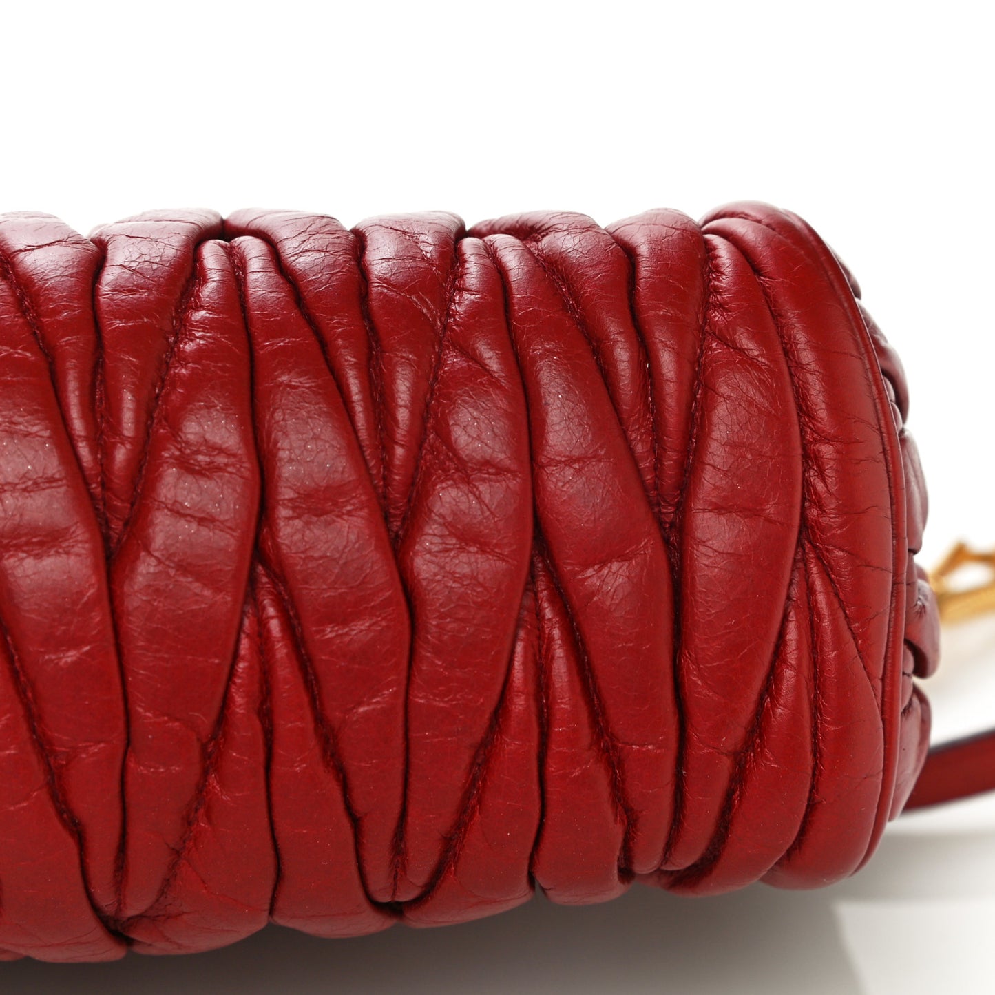 Nappa Matelasse Crossbody Clutch Rubino