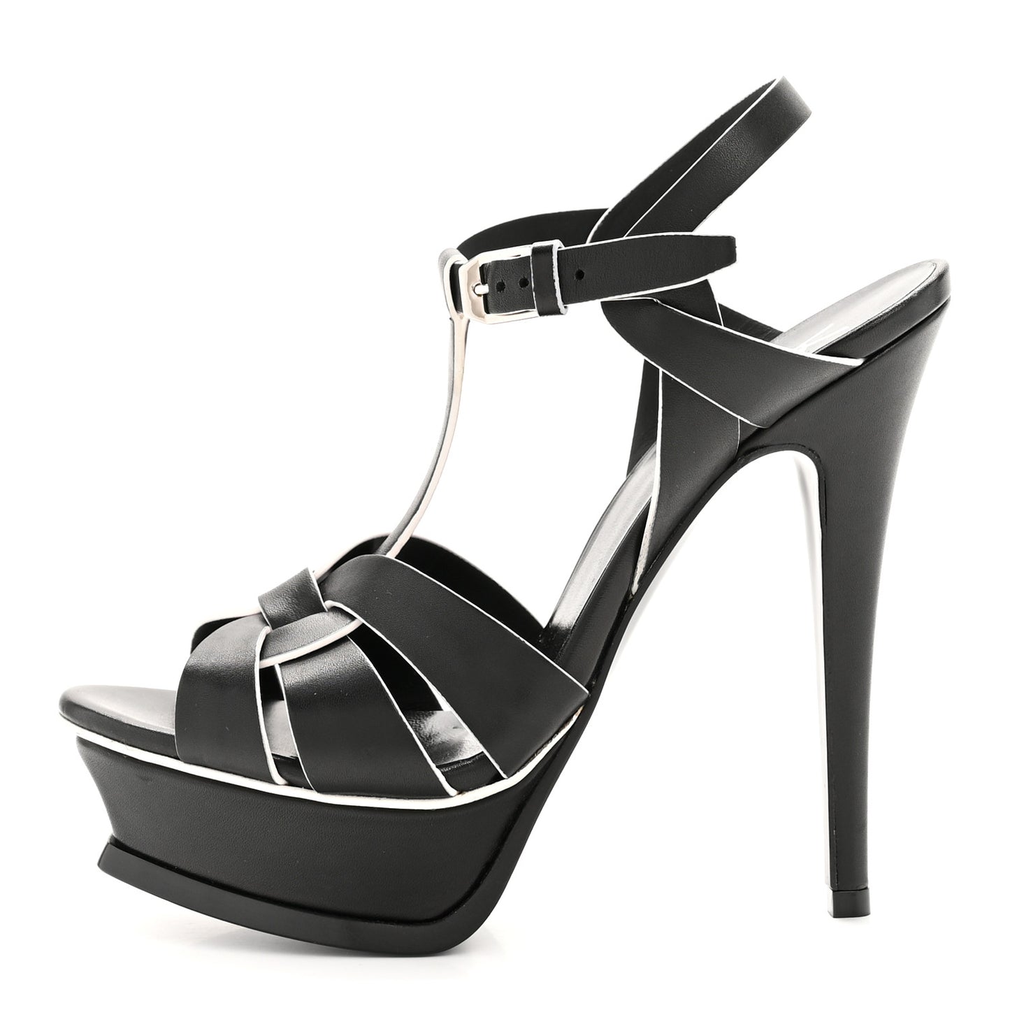 Calfskin Tribute 105 Platform Sandals 36.5 Black