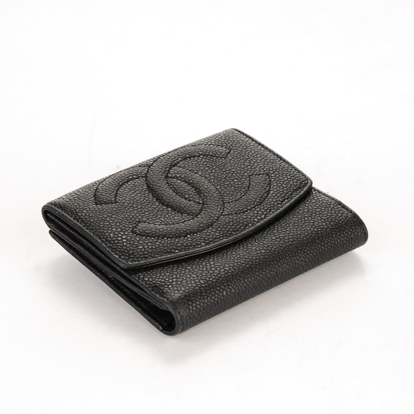 Caviar Timeless CC Compact French Wallet Black