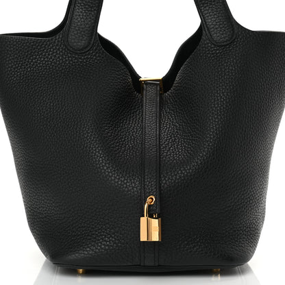Hermes Taurillon Clemence Picotin Lock 22 MM Black 8 of 14