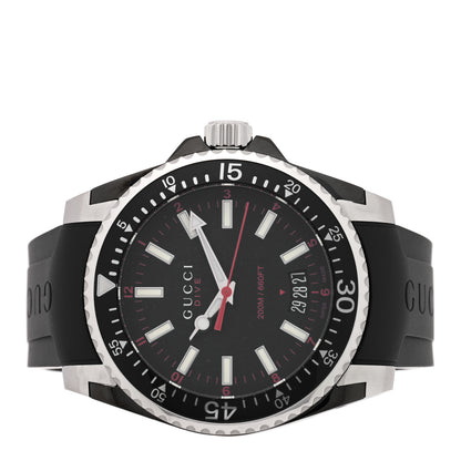 Gucci Stainless Steel Rubber 40mm Dive Quartz Watch Black 2 of 5