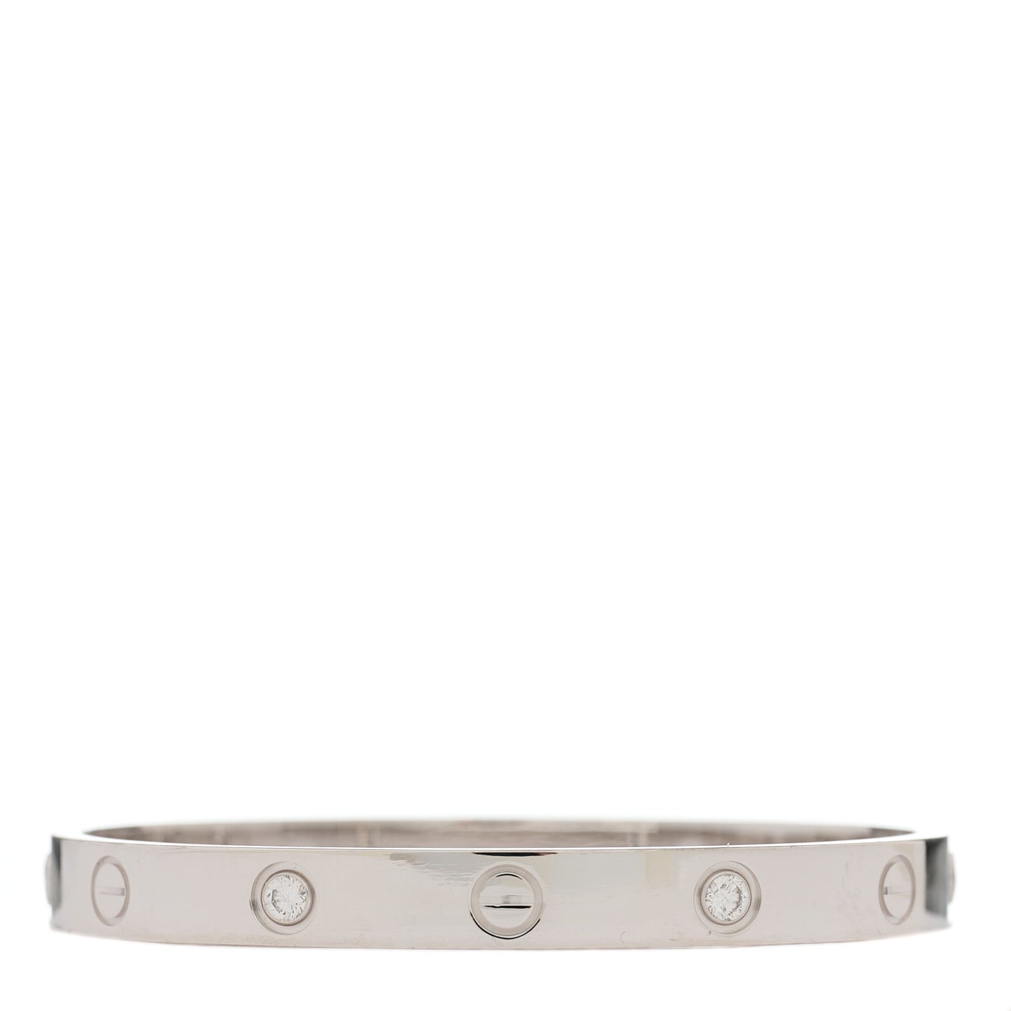 18K White Gold 4 Diamond LOVE Bracelet 16