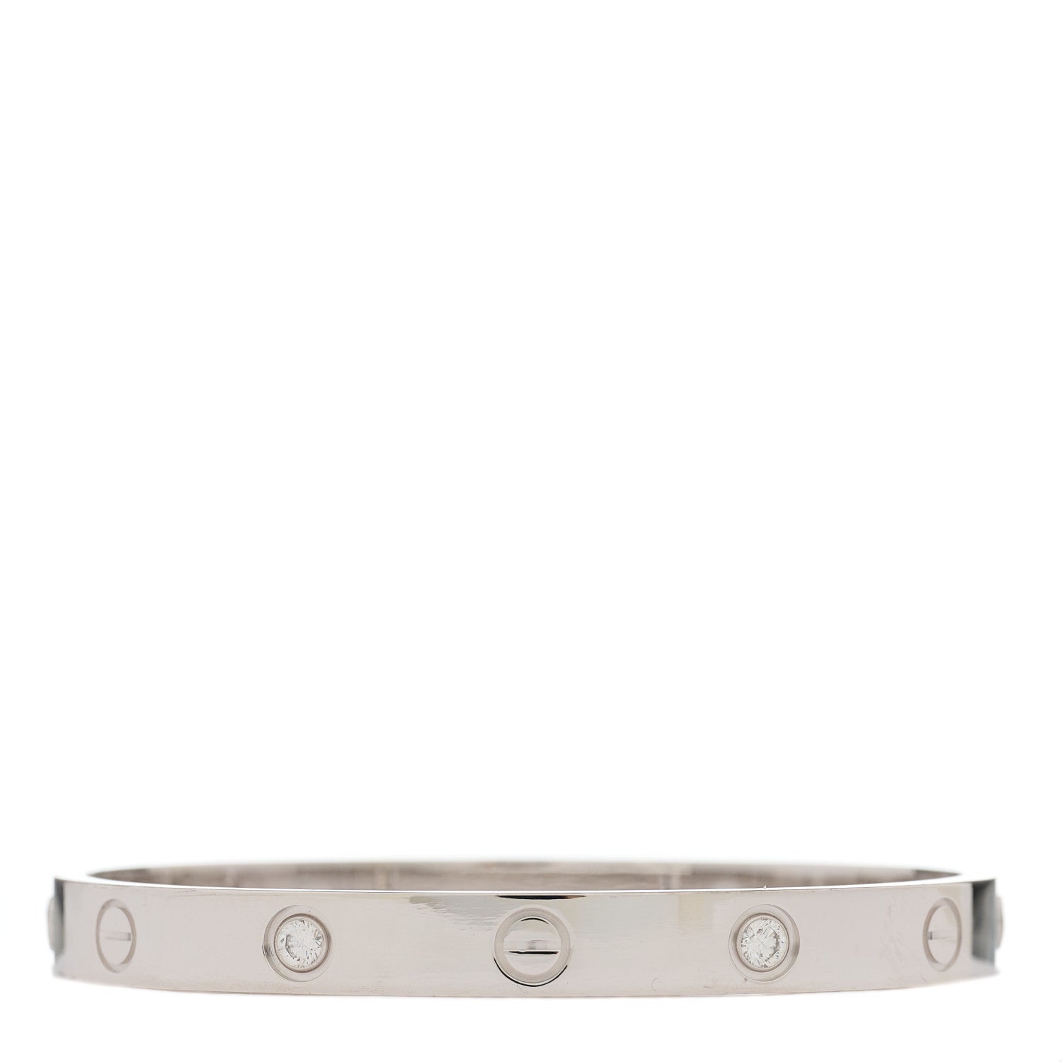 Cartier 18K White Gold 4 Diamond LOVE Bracelet 16 3 of 7