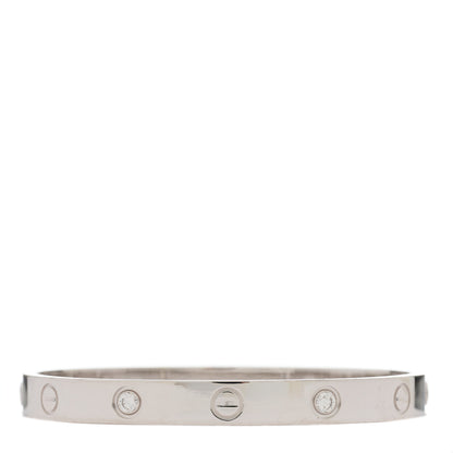 Cartier 18K White Gold 4 Diamond LOVE Bracelet 16 3 of 7