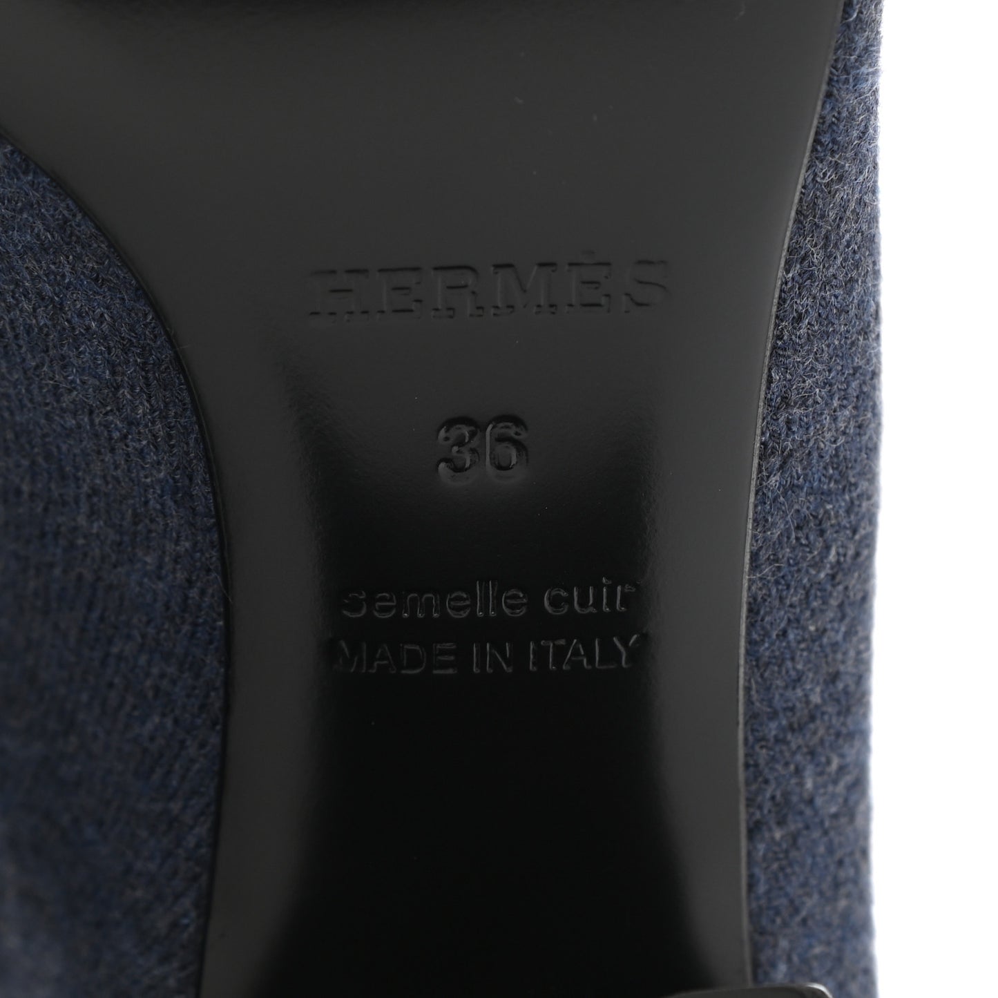 Knit Calfskin Volver 60 Ankle Boots 36 Bleu Diplomatique