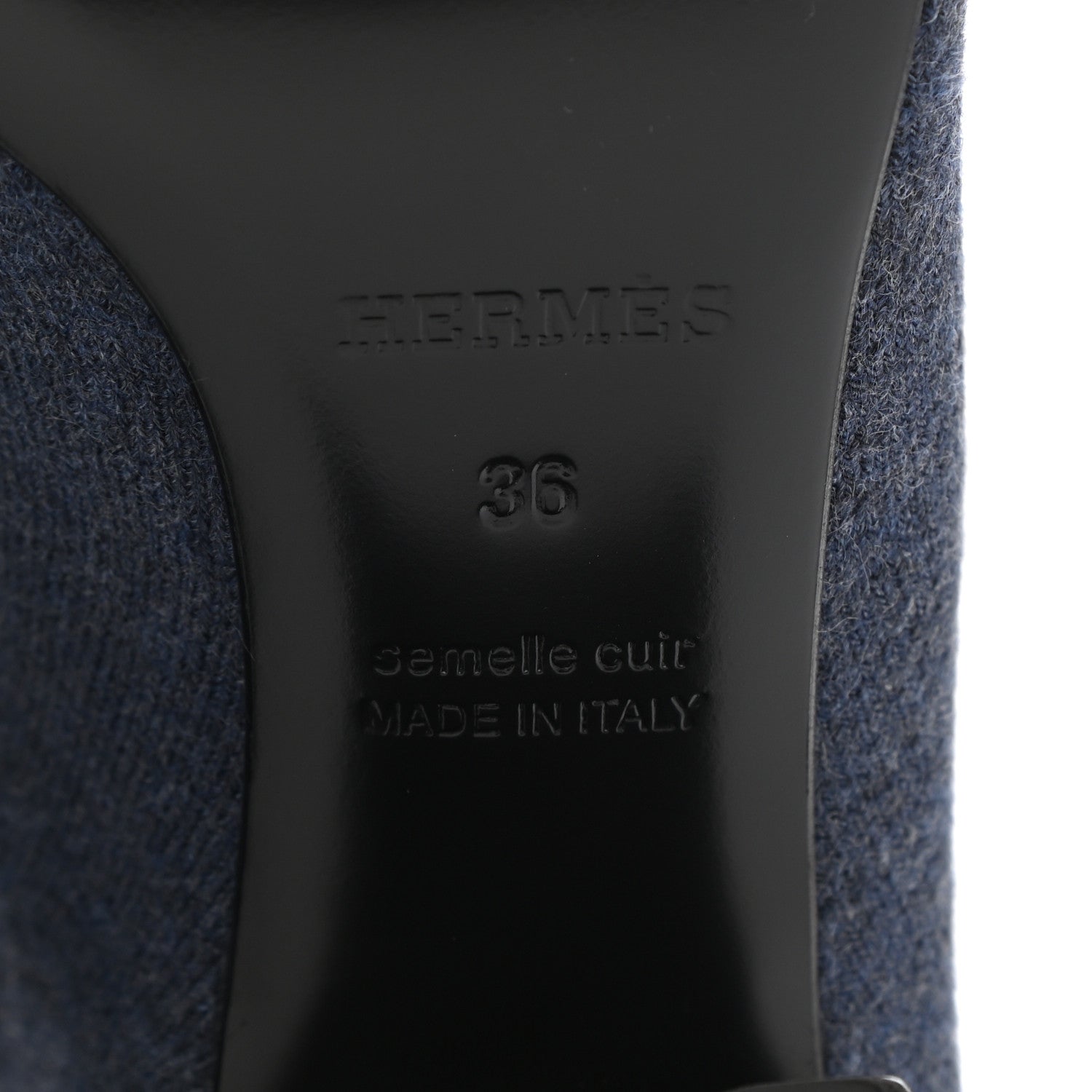 Hermes Knit Calfskin Volver 60 Ankle Boots 36 Bleu Diplomatique 6 of 9
