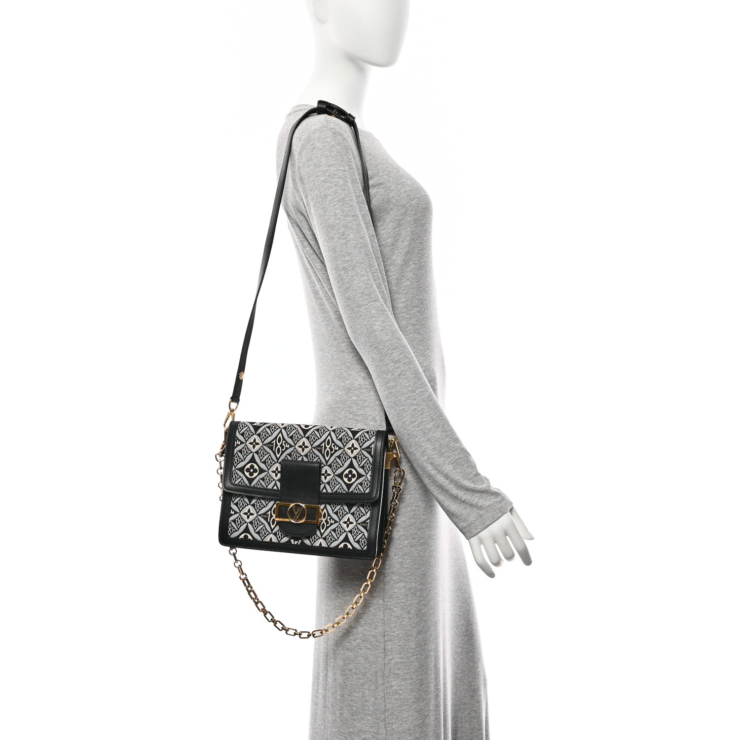 Louis Vuitton Jacquard Since 1854 Dauphine MM Grey 2 of 9
