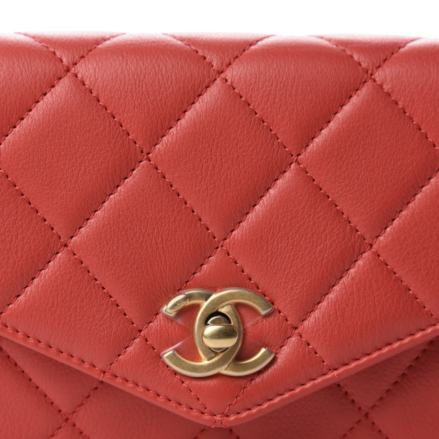 Calfskin Quilted Carry With Chic Flap Waist Bag Red