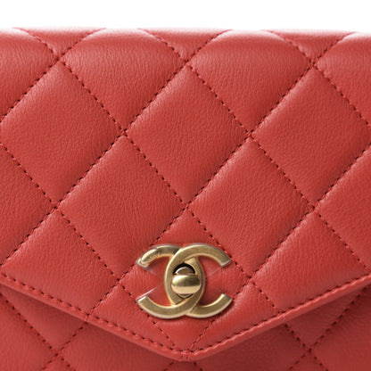 Chanel Calfskin Quilted Carry With Chic Flap Waist Bag Red 10 of 10