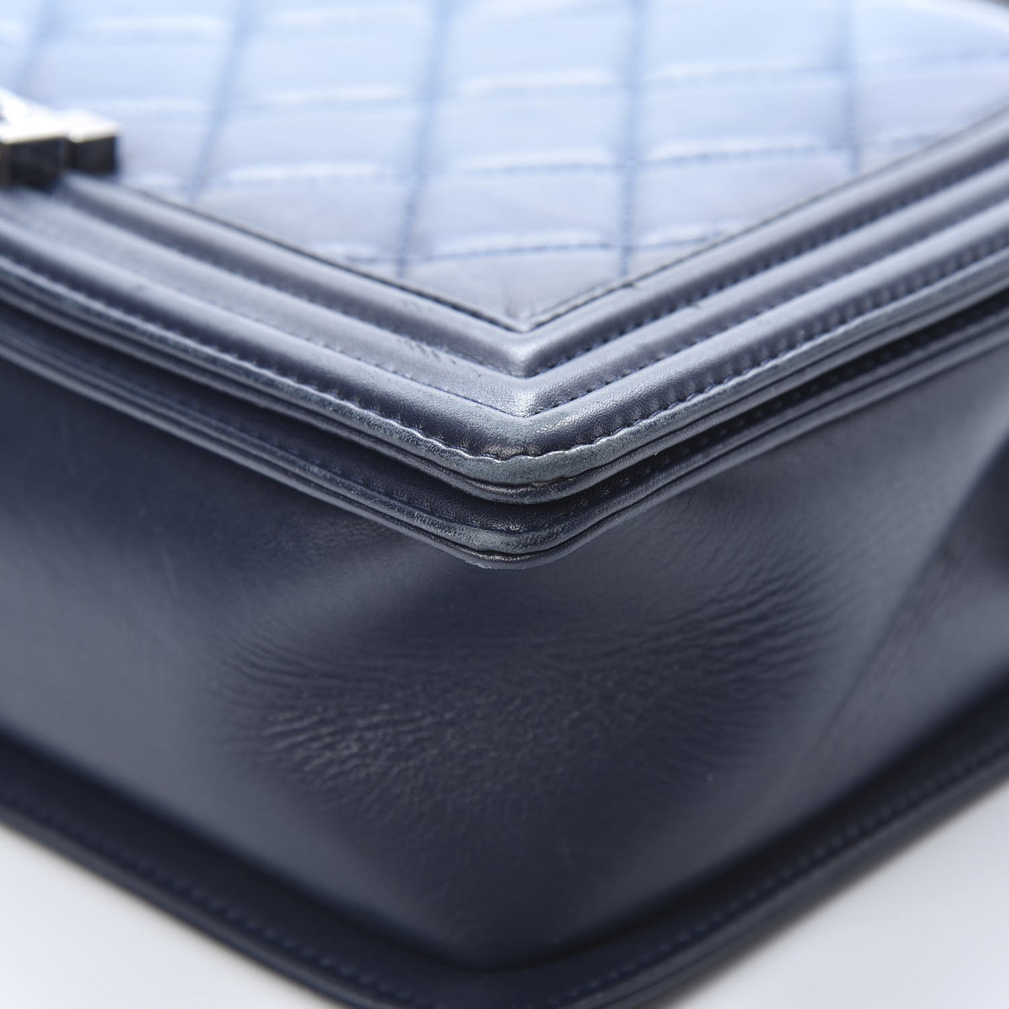 Calfskin Ombre Faded Quilted New Medium Boy Flap Blue