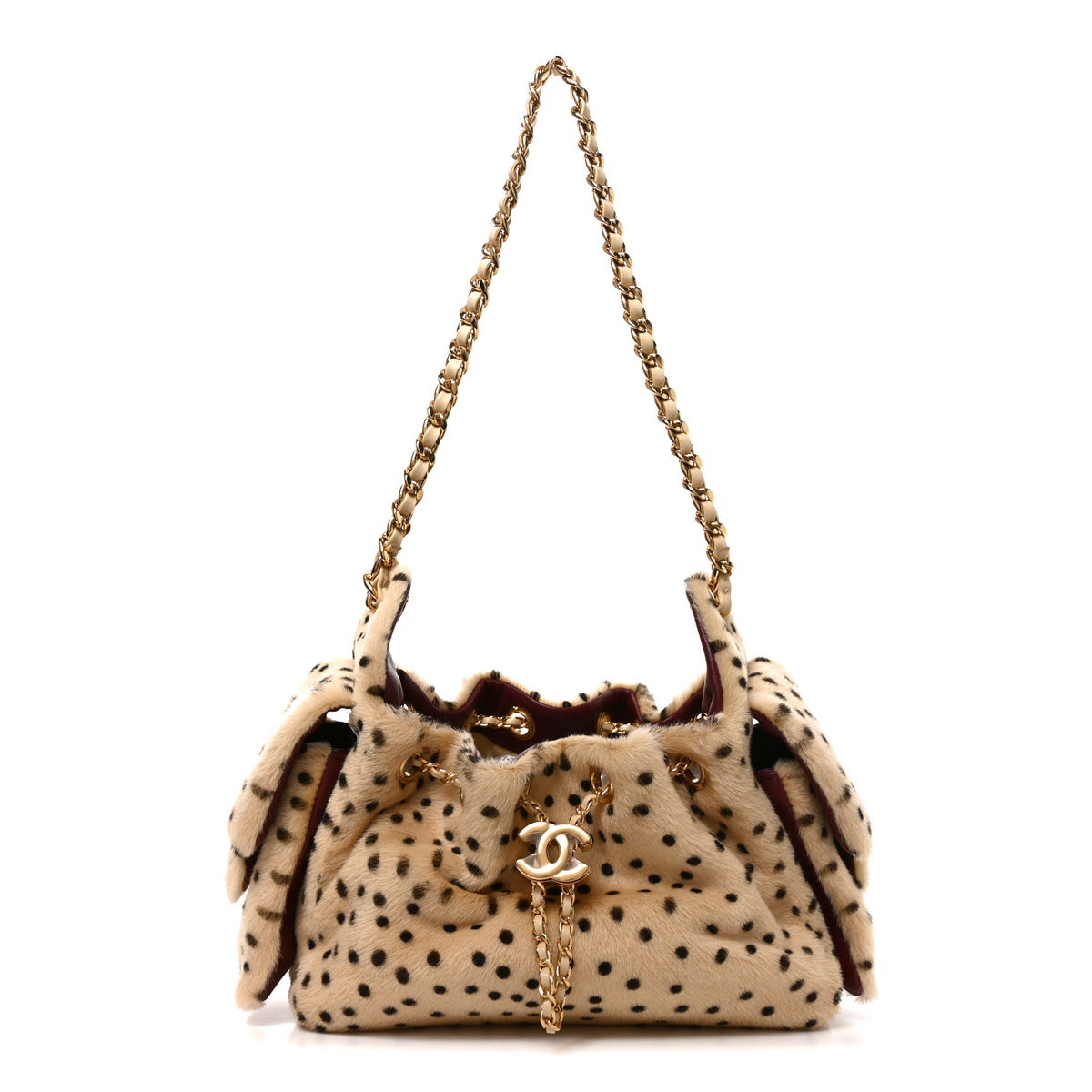 Chanel Pony Hair Mini Chanel 25 Handbag Beige Black 1 of 10