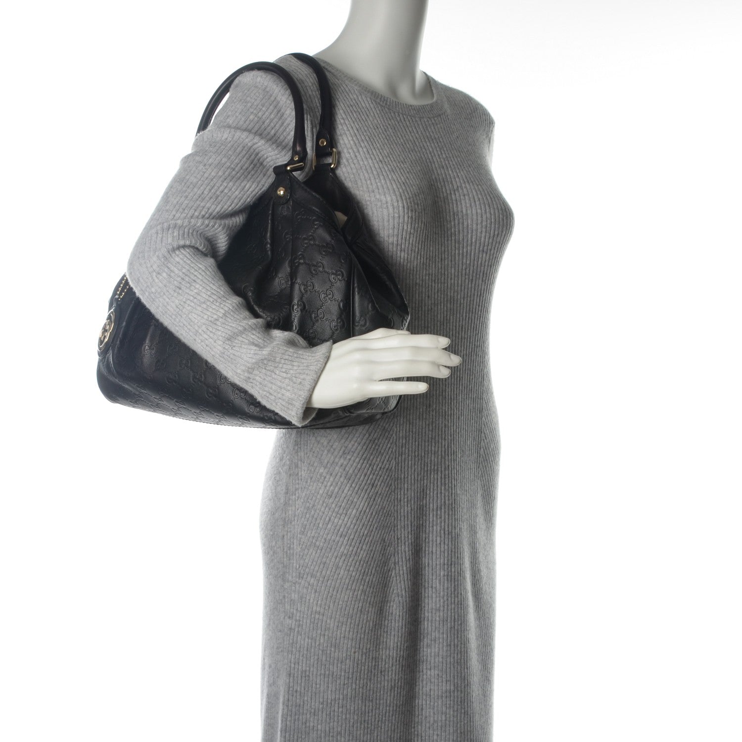 Gucci Guccissima Medium Sukey Tote Black 2 of 7