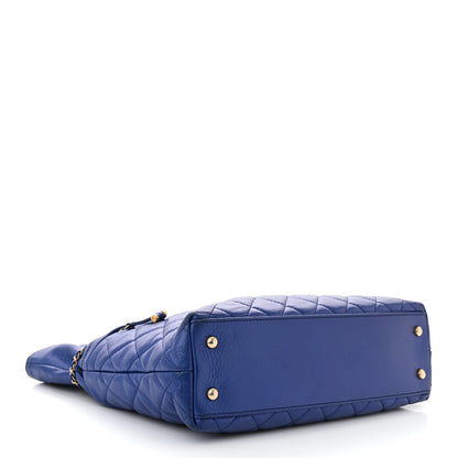 Chanel Calfskin Front Zip CC Drawstring Chain Drawstring Tote Blue 4 of 13