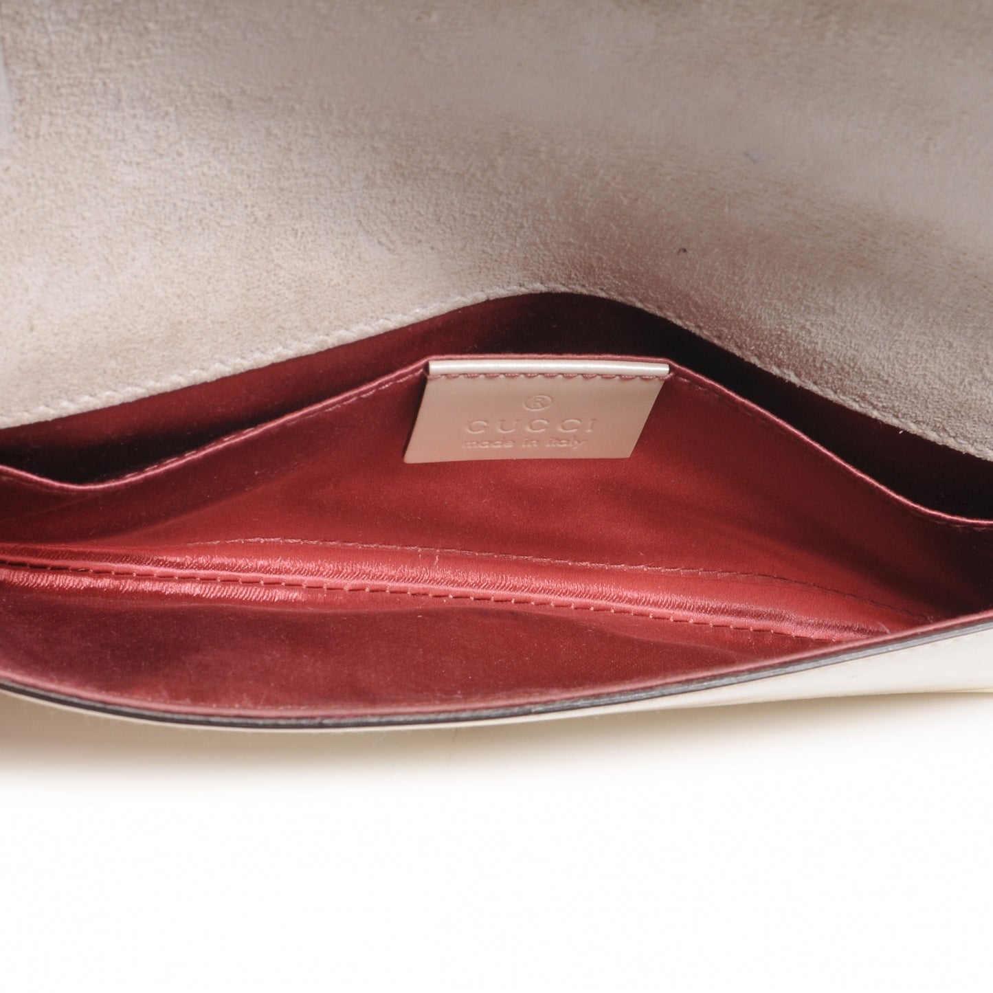 Patent Glitter Buckle Clutch Ivory