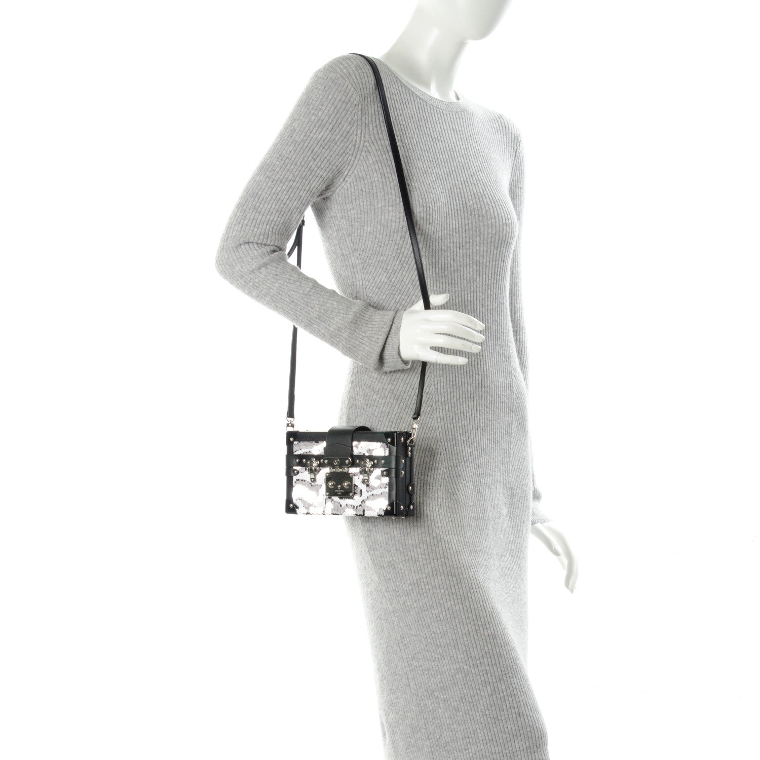 Louis Vuitton Sequins Leopard Petite Malle Black Gris 2 of 7