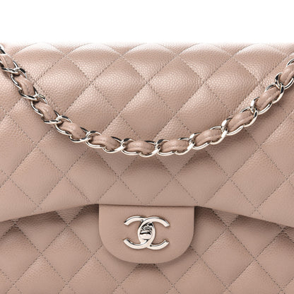 Chanel Caviar Quilted Jumbo Double Flap Beige 10 of 11