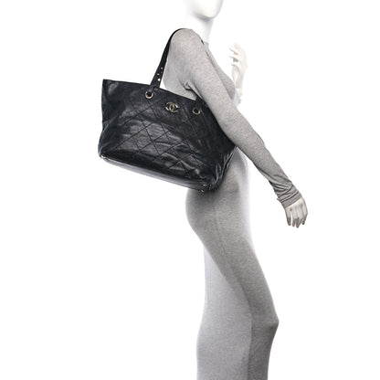 Chanel Glazed Calfskin Large On the Road Zip Tote Black 2 of 14