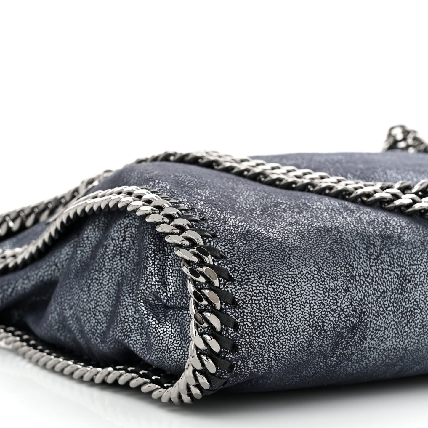 Metallic Shaggy Deer Small Falabella Tote Navy