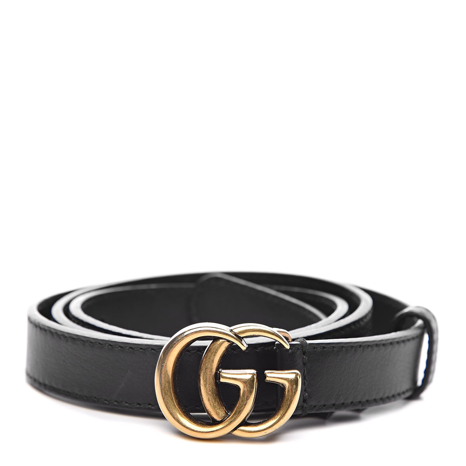 Gucci Calfskin Double G 20mm Belt 85 34 Black 1 of 6