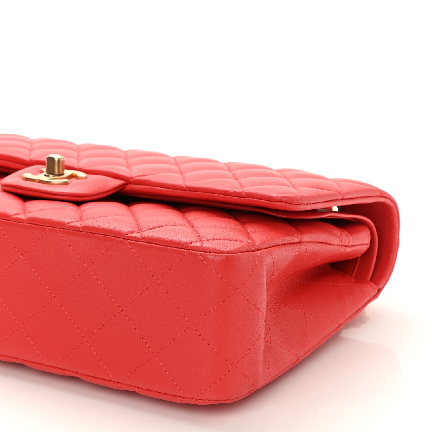 Chanel Lambskin Quilted Medium Double Flap Red 9 of 9