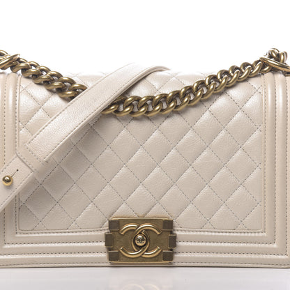 Chanel Iridescent Goatskin Medium Boy Flap Light Gold 13 of 14