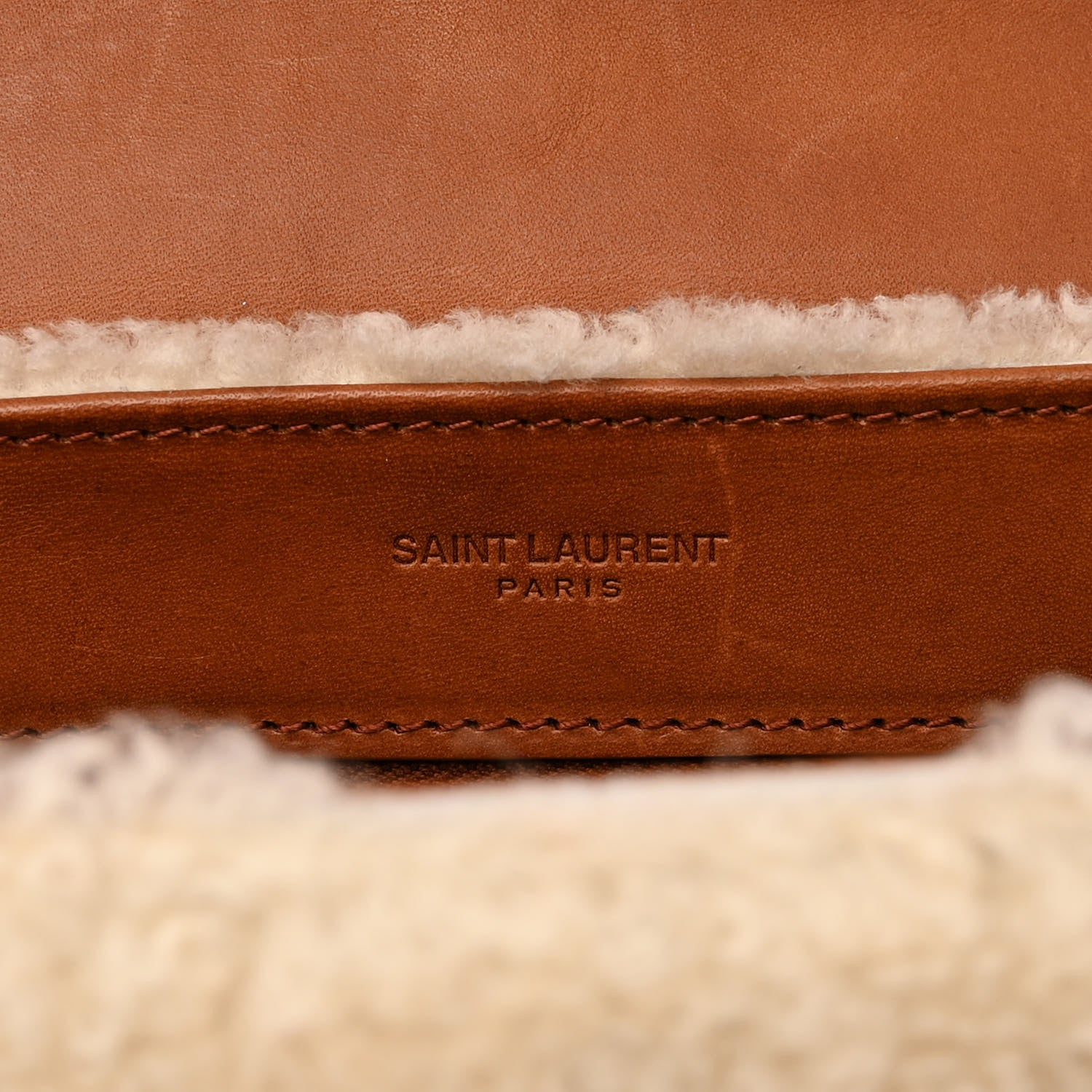 Saint Laurent Shearling Toy Loulou Shoulder Bag Natural 7 of 12