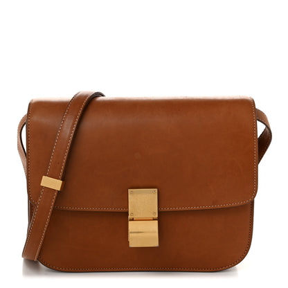 Celine Natural Calfskin Medium Classic Box Flap Bag Tan 1 of 10