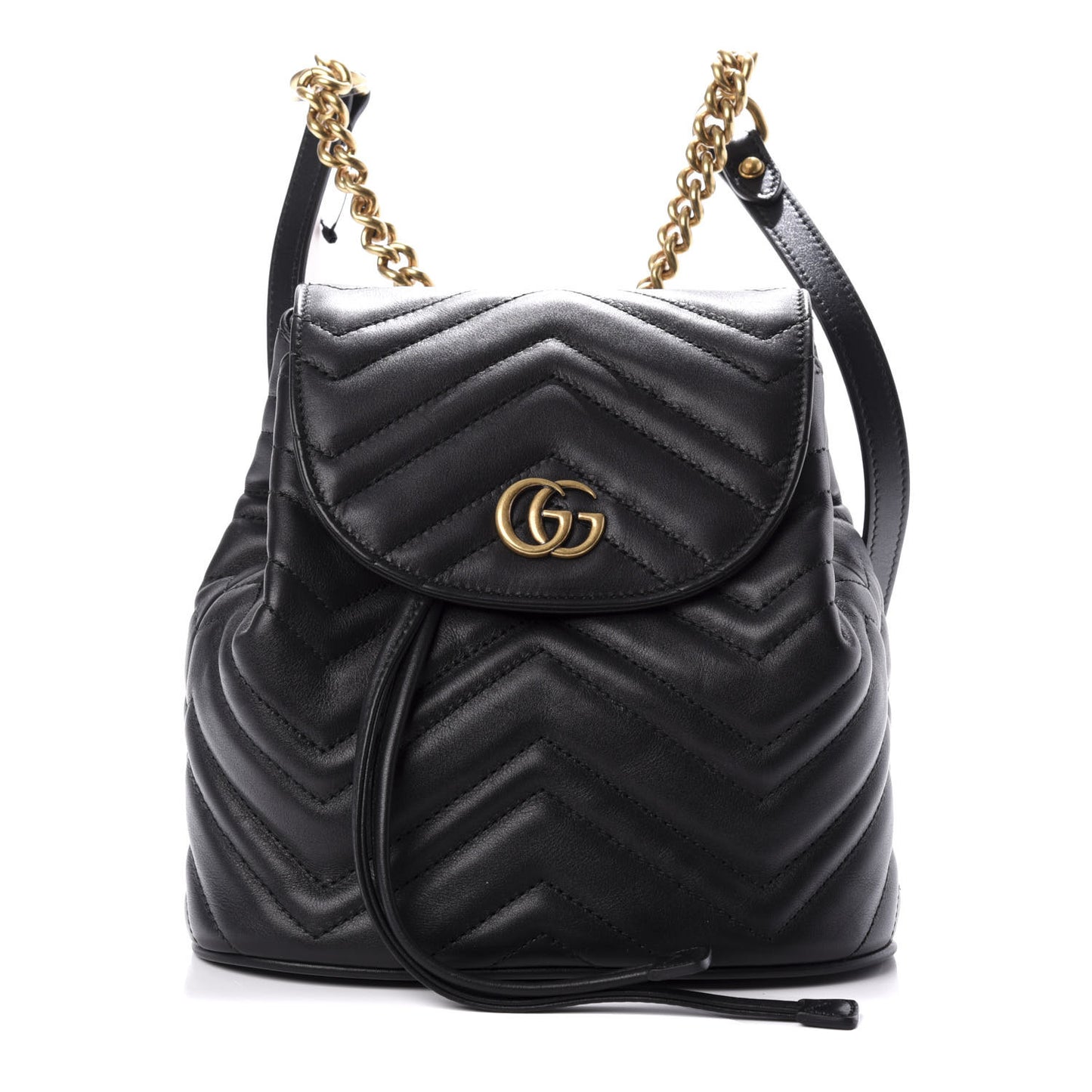 Calfskin Matelasse GG Marmont Flap Backpack Black