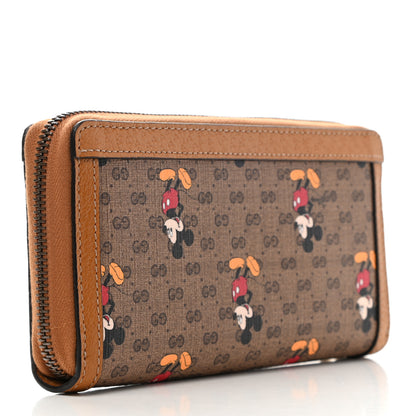 Gucci X DISNEY Mini Vintage GG Supreme Monogram Mickey Mouse Zip Around Wallet Beige Vintage Sun Oil 3 of 7