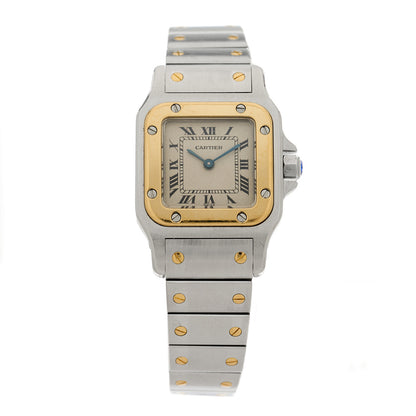 Cartier Stainless Steel 18K Yellow Gold 24mm Santos De Cartier Galbee Quartz Watch 1 of 4