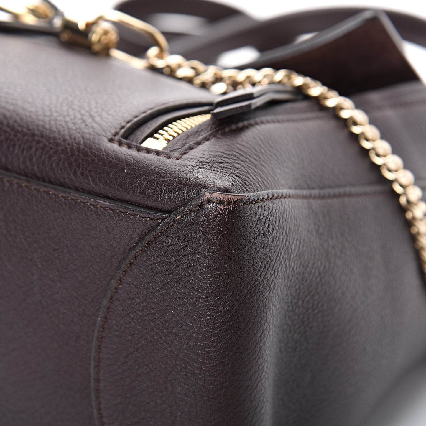 Calfskin Medium Faye Day Shoulder Bag Carbon Brown