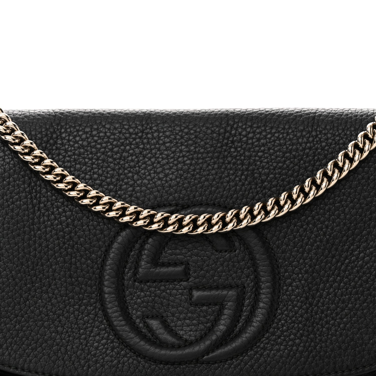 Gucci Pebbled Calfskin Medium Soho Flap Crossbody Black 8 of 11
