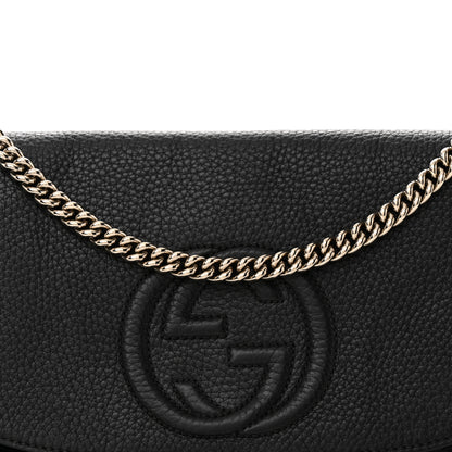 Gucci Pebbled Calfskin Medium Soho Flap Crossbody Black 8 of 11