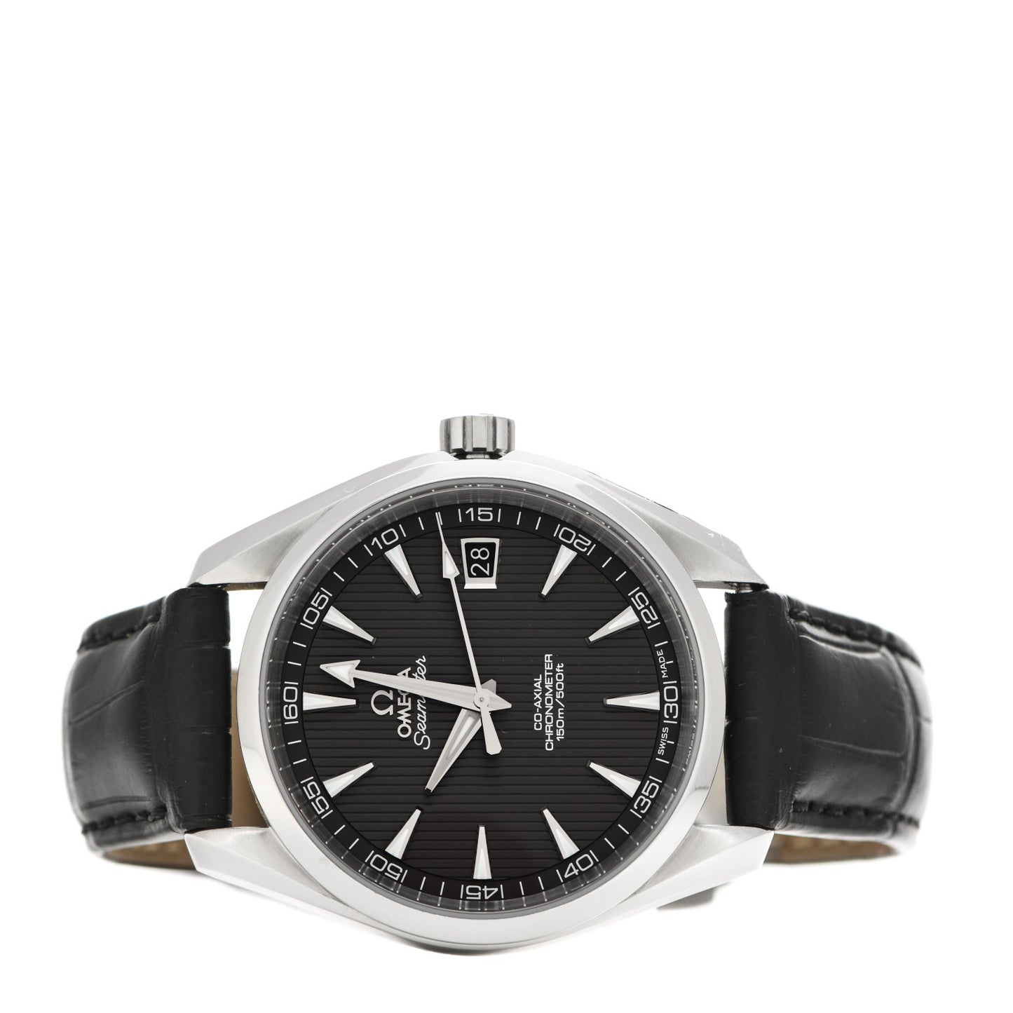 Stainless Steel Alligator 42mm Seamaster Aqua Terra 150M Co-Axial Automatic Watch Black 231.13.42.21.06.001