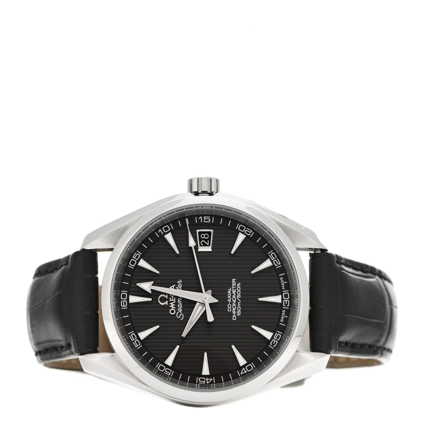 Omega Stainless Steel Alligator 42mm Seamaster Aqua Terra 150M Co-Axial Automatic Watch Black 231.13.42.21.06.001 2 of 5
