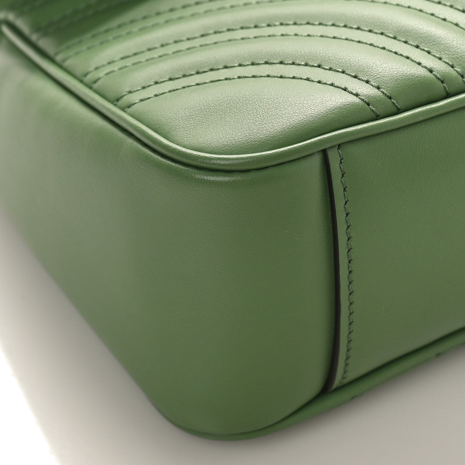 Gucci Calfskin Matelasse Small GG Marmont Shoulder Bag Salamander Green 7 of 8