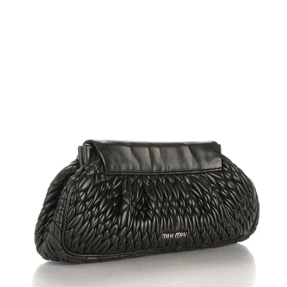 Miu Miu Nappa Matelasse Crystal Flap Clutch Black 3 of 7
