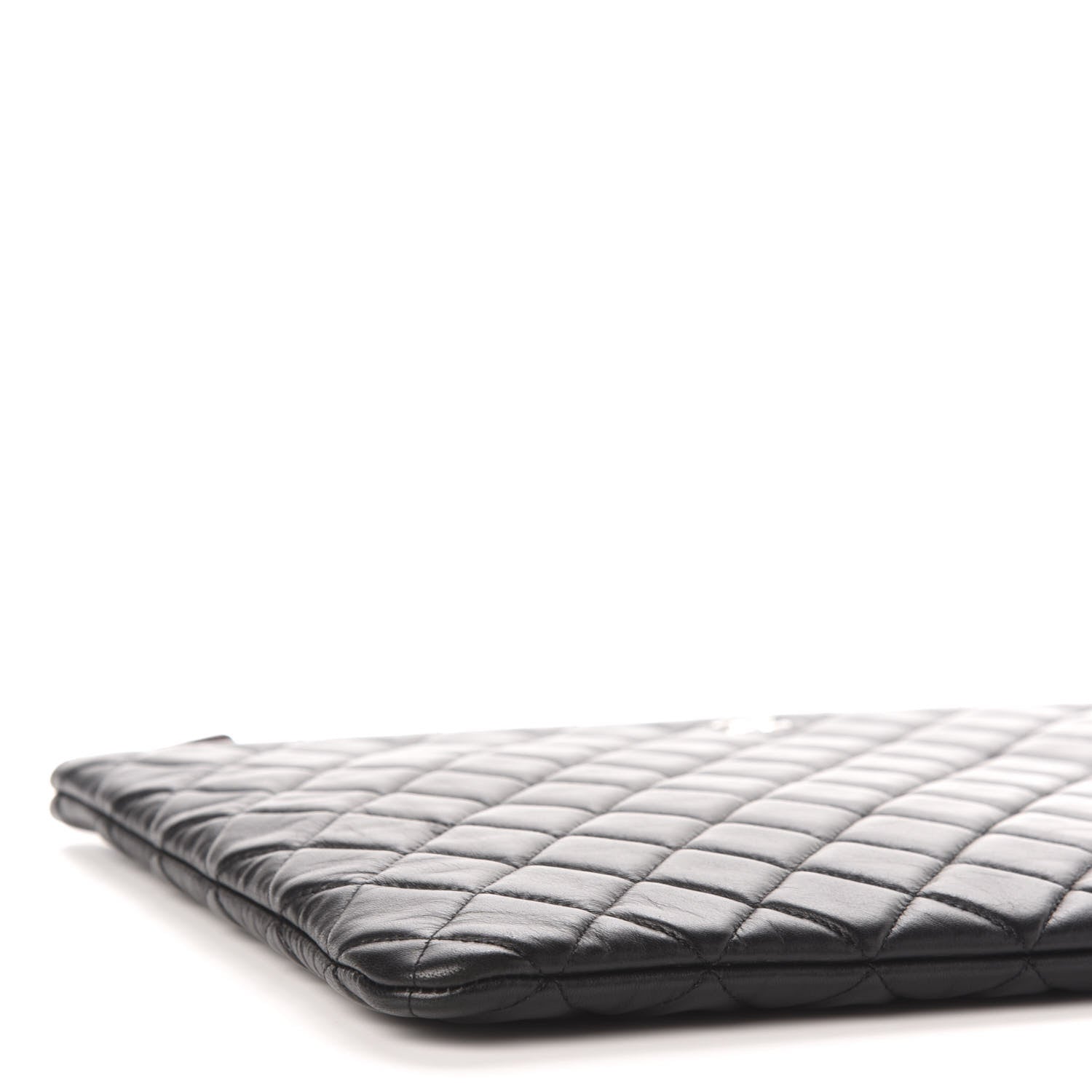 Chanel Lambskin Quilted Large Cosmetic Case Black 8 of 10