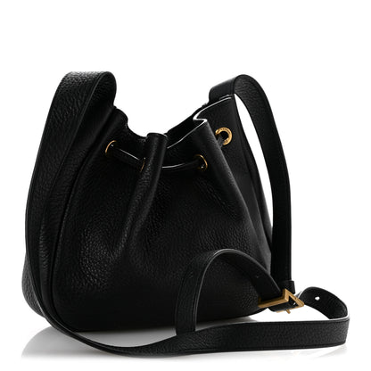 Saint Laurent Grained Calfskin Paris VII Mini Flat Hobo Black Black 3 of 12