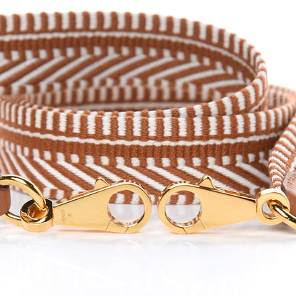 Hermes Toile Swift 25mm Sangle Cavale Shoulder Strap Ecru Beige Gold 3 of 5