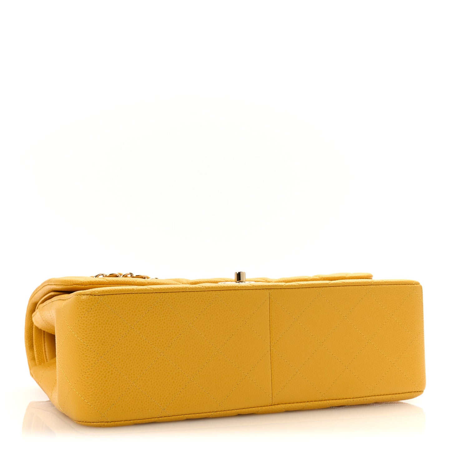 Caviar Quilted Jumbo Double Flap Yellow
