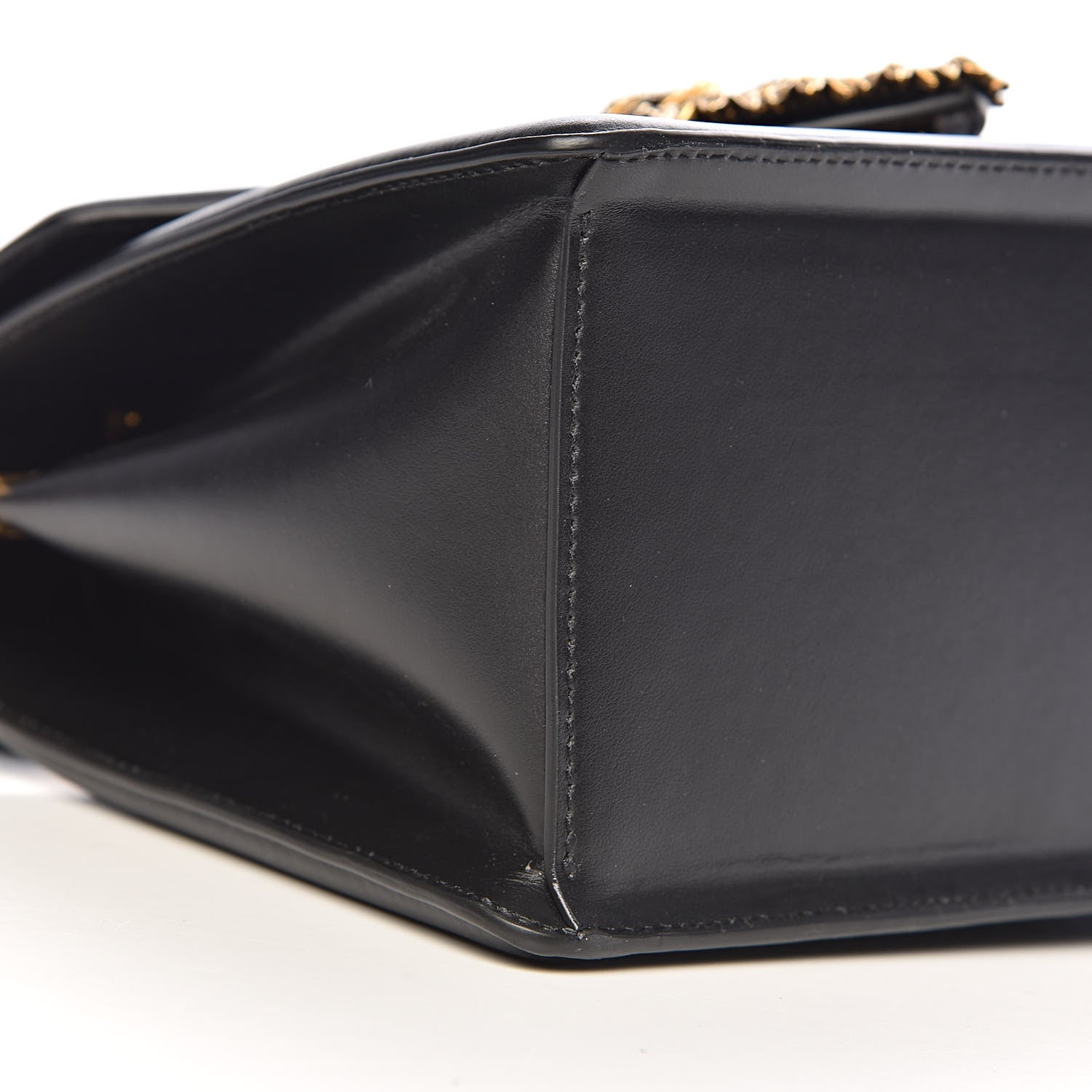 Dolce & Gabbana Calfskin Tweed Chevron Medium Devotion Top Handle Bag Black 7 of 9