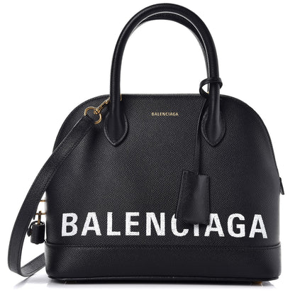 Balenciaga Signature Grained Calfskin Logo S Ville Top Handle Bag Black 1 of 7