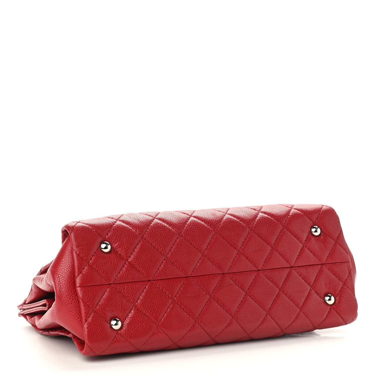 Chanel Caviar Quilted Timeless CC Shopping Tote Red 4 of 12