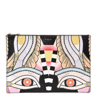 Givenchy Calfskin Egyptian Print Large Flat Pouch 1 of 6