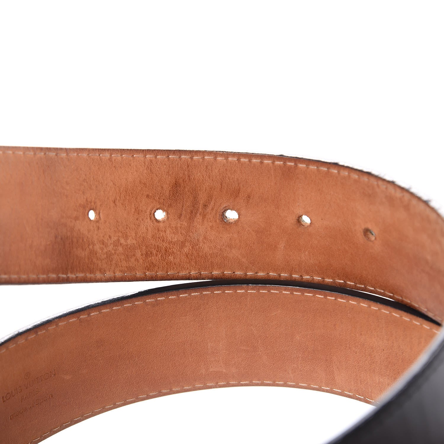 Louis Vuitton Calfskin Jeans Belt 90 36 Black 5 of 12